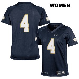 Notre Dame Fighting Irish Women's Kevin Austin Jr. #4 Navy Under Armour No Name Authentic Stitched College NCAA Football Jersey RMX4499OR